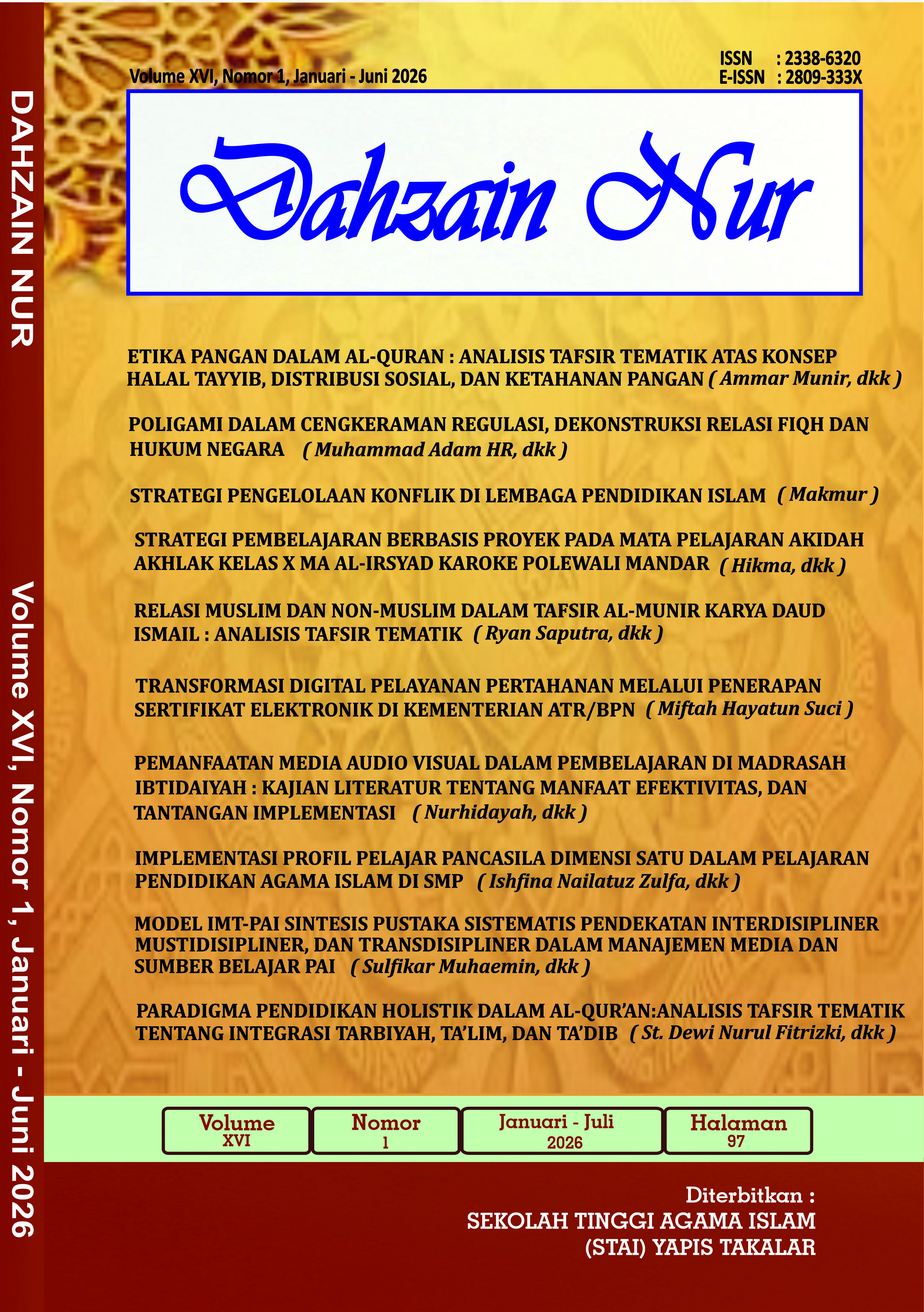					View Vol. 16 No. 1 (2026): Dahzain Nur
				